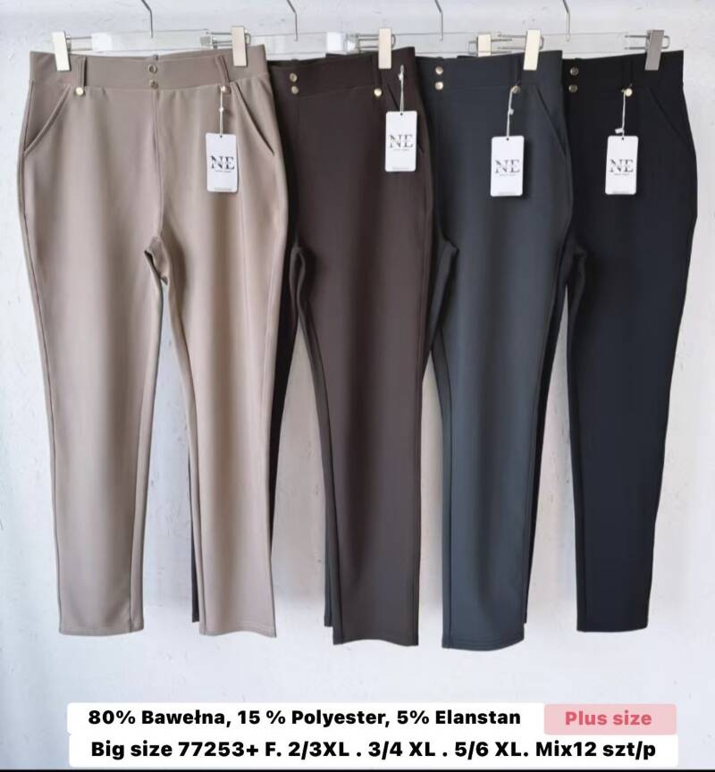 Spodnie duże rozmiary damskie Roz 2XL-6XL, Mix Kolor Paczka 12 szt